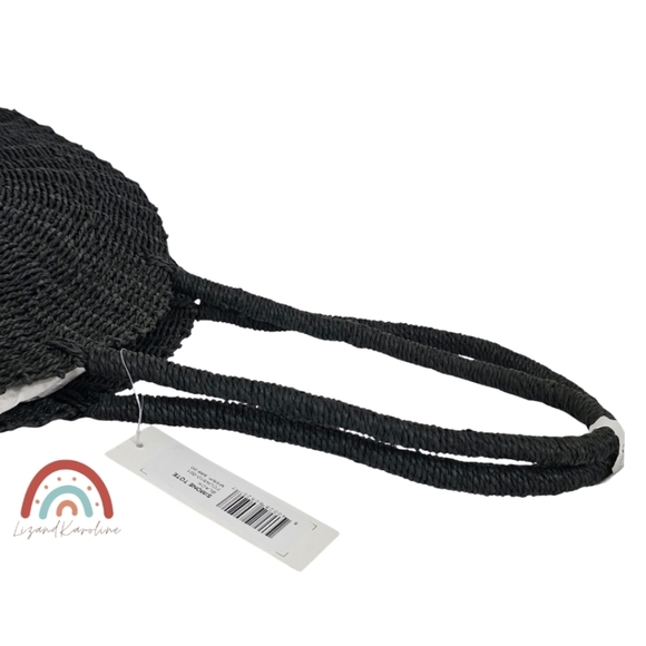 New! French Connection Oversized Circle Large Straw Tote Bag - Picture 11 of 16